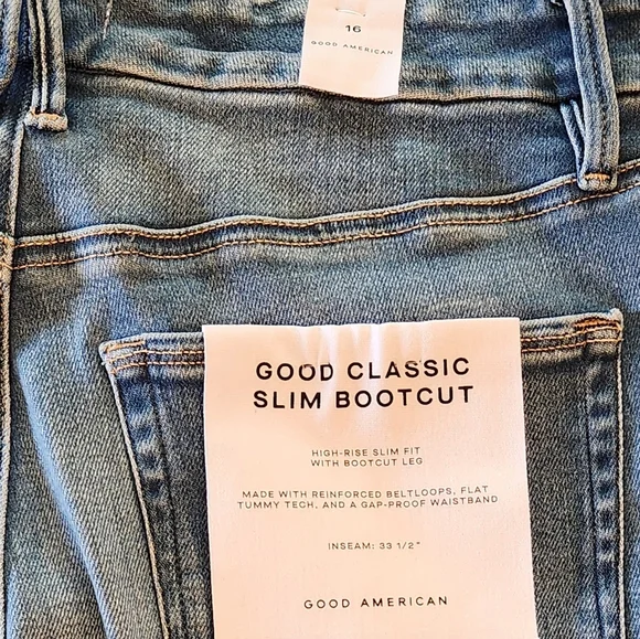 Good American Good Classic Slim Bootcut Jeans - Picture 5 of 9